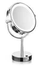 MACOM 214 Zenith Sensation Doppio Specchio Cosmetico e Luminoso Ingrandente/Normale, Tavolo, Diametro 22Cm, Acciaio Cromato