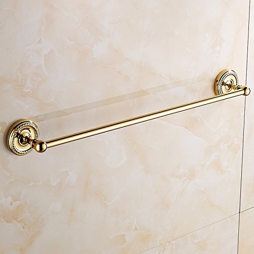 MBYW Portasciugamani Alto carico Portasciugamani da Bagno Portasalviette Singolo in Rame Placcato in Oro portasalviette Singolo portasalviette Ciondolo in Metallo Europeo, 61 cm