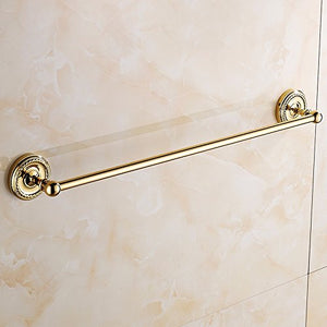 MBYW Portasciugamani Alto carico Portasciugamani da Bagno Portasalviette Singolo in Rame Placcato in Oro portasalviette Singolo portasalviette Ciondolo in Metallo Europeo, 61 cm