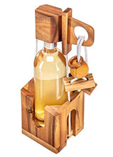 Zederello Puzzle bottiglia in legno pregiato, sicuro, scrigno, gioco di logica, cassaforte, confezione regalo per bottiglie di vino, enigma, rompicapo portabottiglia, complicato