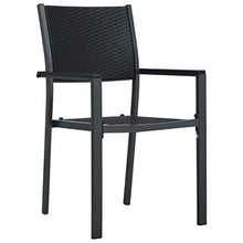 FAMIROSA Sedie da Giardino 4 pz Nere in Plastica Stile Rattan