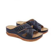 AFANG Sandali Zeppa Donna Casual Punta Tonda Piattaforma, Caviglia Comfort Estivo Scarpe Passeggio Antiscivolo, Tacco Cava Comfort Antiscivolo Moda Sandali,D,42