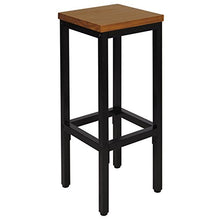 WOLTU BH86hei Sgabello da Bar Sedia Alta per Cucina senza Braccioli Schienale in legno massello e metallo 1 Pezzo