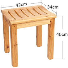 Sgabello da Bagno in Legno massello, Sgabelli da Doccia Panca Stabile Antiscivolo Max 150 kg 0109 (Colore: A, Dimensioni: 423445CM)