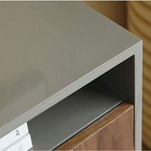 Jcnfa-Tavoli Comune Grigio, ripiano a 2 Strati, con Base in Legno massello con cassetti (Color : Gray, Size : 17.71 * 14.17 * 23.62in)