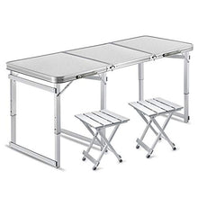 WNN-URG Tabella Portatile e sedie Set 2 Esterna di Campeggio piegante Tabella di Picnic a Buffet Mercato Wedding Garden Party Auto al Coperto URG (Color : White)