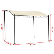 Festnight Gazebo da Giardino Esterno,Pergolato da Giardino Esterno Tettoia in Tessuto Bianco Crema e Struttura in Acciaio 3 x 2,5 m