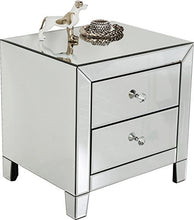 Kare Luxury Comò con 2 Cassetti, Bianco (Argento), 50 x 49 x 41 cm