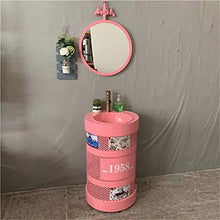 F-HOME Lavabo, Lavandino Caffetteria personalità Creativa Lavandino del Bagno Lavabo in Ferro Stile Industriale Hotel Iron (Colore : Rosa)
