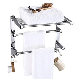 NHLBD Mensola da Bagno, mensola portaoggetti - 3 ° Piano Bagno Mensola Hanging Shelf Rettangolare Bagagli Mensola for Doccia in Camera con Portasciugamano partizione Hook Bagno