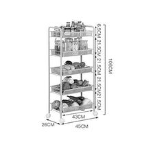 LYM &ripiano di stoccaggio Scaffalature Home Soggiorno Camera da Letto Cucina Ripiani Scaffali 5 Strati Carrello Portapacchi Bianco Scaffale di Finitura