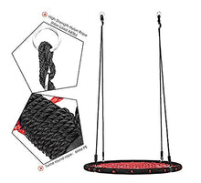 Sedia Sospesa per Bambini, 40" Rotondo Web Albero Rete Altalena Set Ancore Corde per Appendere capacità 400lb, Nest Dondolo da Giardino per Bambini con Corde Sospese