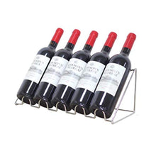 Espositore inclinabile per portabottiglie, Decorazione della Bottiglia di Vino sul bancone del Bar, mensola in Ferro battuto, Soggiorno (Argento)