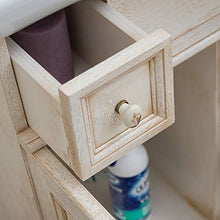 Shop Chic Arredo bagno color avorio decapè 105cm con specchio a pensile