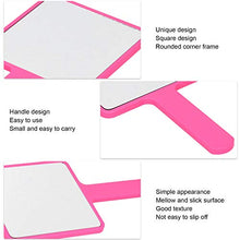 Specchio da trucco, 2 pz singolo lato maniglia specchio trucco salone di bellezza portatile palmare specchio cosmetico (L) rosa rosso