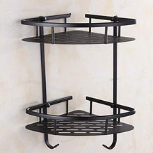 LAN-ZHENS Mensola da Bagno Mensola da Bagno Mensola Rame Retro Black Semplice Doppio treppiede