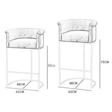 Sgabello bar, sgabello alto schienale, poltrona lounge balcone casa, con schienale e poggiapiedi, cuscino in spugna, seduta comoda/D / 75 centimetri