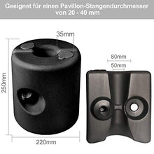 Set da 4 Piedini per Gazebo Piedini in HDPE per Tende da Giardino Pesi per la stabilizzazione del Gazebo 22 x 25 cm Pesi per Gazebo