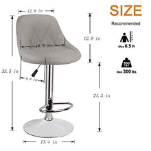 Sweethome 2 sedie da bar per la reception, sgabello alto alla moda, semplice e versatile, sedia girevole per il soggiorno, ufficio (grigio)