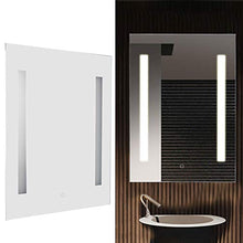 Cikonielf - Specchio da bagno, specchio cosmetico, design senza cornice, con illuminazione a LED, interruttore touch e cuscino anti-appannamento, 50 x 70 x 4 cm (presa UE)