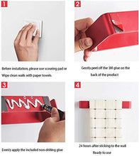 WXXT Portasciugamani da Bagno a Parete,Porta Asciugamani Bagno,portasciugamani da Bagno unipolare,mensola da Bagno,Porta Asciugamani ad Asta,Porta Asciugamani Bagno Adesivo（Rosso） 27cm,61cm