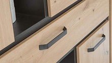 Meubletmoi - Armadio a 4 ante e 1 cassetto, in legno chiaro e nero, design industriale moderno, collezione Alia