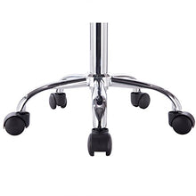 eSituro Sgabello Girevole con Ruote Sgabelli Scrivania Estetica con Schienale Sedia Ufficio Regolabile in Ecopelle per Studio Medico Parrucchiere Bianco SBST0182