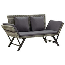 VidaXL - Panca da giardino con cuscini, 176 cm, in resina intrecciata