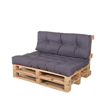 Chicreat Set di cuscini per arredi con pancali, Cuscino del sedile, 120 x 80 x 15 cm, Grigio Scuro/Rosso