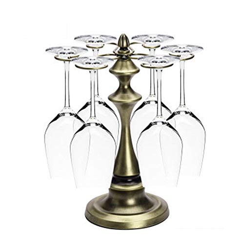 Huangjiahao - Supporto per Bicchieri da Vino, a Testa in Giù, per 6 Bicchieri da Vino, da Cucina, Bar, casa (Colore: Ciano)