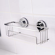 Xuping shop Mensola di immagazzinaggio dell'acciaio inossidabile per il bagno, ventosa non perforata d'argento quadrato del bagno del bagno scaffale di stoccaggio del canestro, scaffali della parete d