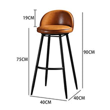 Ljings - Sgabello girevole in pelle PU, stile retrò, per bar, bar, cucina, pub, bancone da cucina, in stile moderno, per interni ed esterni, per sala da pranzo, 75 cm, colore: marrone