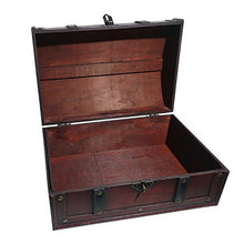infinimo Cofano Del Tesoro - Cassapanca in legno, scatola Pirati, scatola regalo richiudibile con coperchio e serratura con chiave, grande 30 x 20 x 15 cm