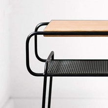 Comodini Semplice Moderna Ferro Battuto Comodino Nordic Piccolo tavolino Comodini o Tavolo con 2 Livello Shelving Comodini Letto (Color : Black)