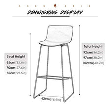 XHCP Mobili per Soggiorno Sgabelli Seggioloni per Ufficio Mobili Moderni Design - 65/70 / 75cm Altezza bancone Sgabello da Bar con Schienale Medio Base in Metallo - Seduta ergonomica in