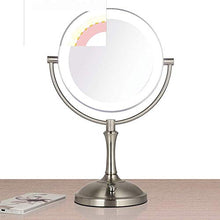 Specchio per Il Trucco Ha Condotto La Luce 3 Volte Ingrandimento Wireless Rotondo su Due Lati con Luce E Lente d'Ingrandimento Specchio per Il Trucco Illuminato per Comò da Bagno