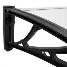PrimeMatik - Pensilina 100x60cm in policarbonato per Porta o Finestra per Esterno Nero