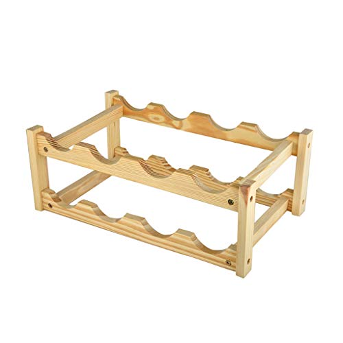 Casa e cucina Porta bottiglie da vino Porta Bottiglie da Vino Rack A 2 Strati di Legno Ecologico Vino Display Stand Autoportanti e Controsoffitto Wine Rack Log Colori 17,71 X 10,23 X 6,49 Pollici Port