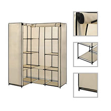 Festnight- Armadio Angolare, Guardaroba Portatile Crema 130x87x169 cm