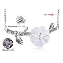 Baoxiaohed Collana in Argento Sterling, 925 Sterling Argento Temperamento Pianta Fiori Collana di Moda Tinta Unita, Adatta per Festa, Festa, Compleanno E Anniversario