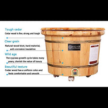 Axdwfd Pediluvio 36 centimetri di riscaldamento elettrico temperatura costante rovere adulto pediluvio barile, casa pediluvio pedicure in legno pediluvio pediluvio ciotola pedicure spa massaggio pedic