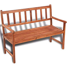 GOTOTOP Panca da Giardino 2 posti, Panca per Esterni,in Legno massello di Acacia,120 x (50-58) x 90 cm