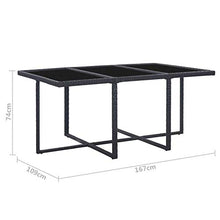 Tidyard Set da Pranzo da Giardino 11 pz con Cuscini in Polyrattan Nero,Set da Pranzo Giardino,Set di Mobili,per Balcone, Giardino o Terrazzo