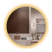 Specchio Grande Specchio da Bagno da 24 Pollici, Specchio con Luce a LED, Specchio per Il Trucco con Pulsanti a sfioramento a Parete, Anti-Appannamento/HD