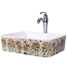 Yxx max -Lavabo Bagno Art Bacino di Ceramica Bacino di Arte del dispersore Contro Parte Superiore del Bacino Rettangolare LAVANDINI Bagno (Senza Rubinetto) -48x38x14cm Lavandino del lavabo