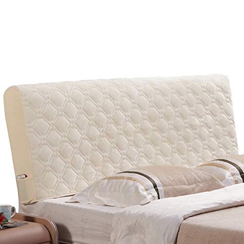Copritestiera Letto Copertura/Copri Testata Letto Matrimoniale Fodera Elastica Protezione, Coprire Antipolvere in Cotone Cover Addensare AntiGraffio Cuscino (Color : Beige, Size : W120cmxH70cm)