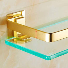 Mensole da Bagno con   ripiano in Vetro angolare per Asciugamani Mensola da 24 Pollici a Parete Ispessita Robusta mensola da Cucina antiruggine 1208 (Colore: 2 Strati, Dimensioni: 50 cm)