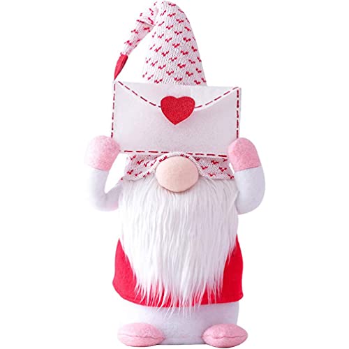 ASFD Bambola di San Valentino Puntelli per vetrine Decorazione Bambola di Peluche Nana Bianco + Rosso S.