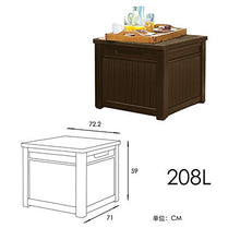 CRZJ Contenitore per Esterni, Contenitore per mobili da Giardino Impermeabile Multifunzione da Esterno 208L, Contenitore per terrazza,Wood Grain