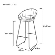 LLT Pratico Stool Bar Stool Nordic sedia di svago casa di alta Sgabello - gambe di metallo oro, Contatore Altezza contatore Sgabelli Sedia per colazione della casa della cucina,seduta Bianco,H 75 cm